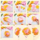 Gersoniel 57 Pcs Crepe Paper Flower DIY Kits 6 Rolls 35g Papel Crepe Sheets 50 Pcs Floral Iron Wire 10 Inch x 8 Feet 1 Roll 50 Meter for Birthday Party Wedding(Pink and Yellow Series)