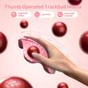 seenda Wireless Trackball Mouse, Ergonomic Bluetooth Rollerball Mouse Rechargeable, 3 Device Connection Optical Mice Adjustable DPI Thumb Control Mice Compatible for PC/Laptop/Windows/Mac - Pink