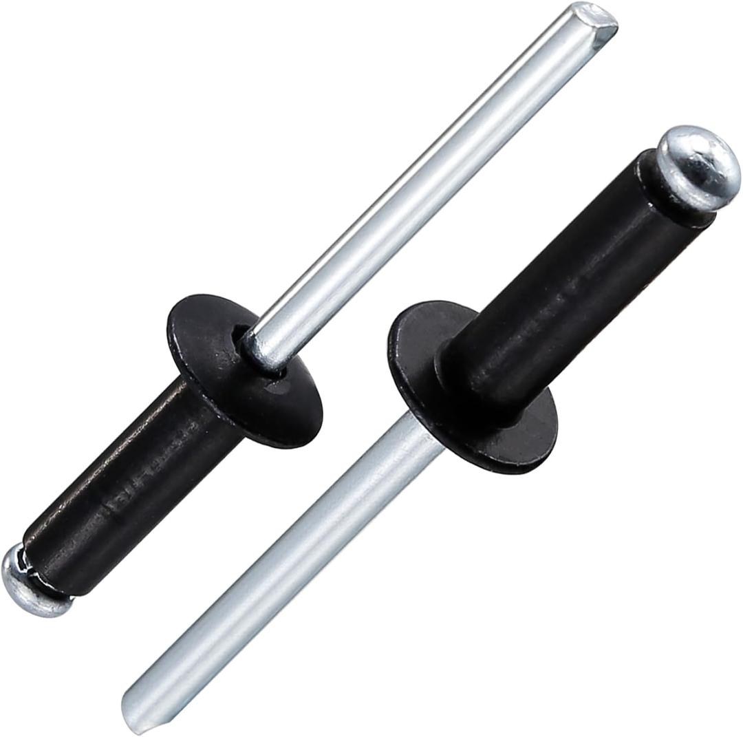 (250Pcs) 3/16"x5/8" Black Aluminum blind pro Rivets,Aluminum Grip and Steel Mandrel
