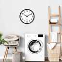 XFM Wall Clock Silent Wall Clocks Battery Operated 8 Inch Small Classic Analog Clock Modern Simple Decorative for Kitchen Office Bedroom Decor (Black)