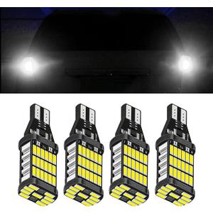 4 PCS LED Reverse Lights, T15 4014 45SMD Back Up Light Turn Signal Bulb, 6500K Super Bright Stop Light Bulbs Brake Lights, Universal Fit for Cars Trucks SUVs RVs (White)