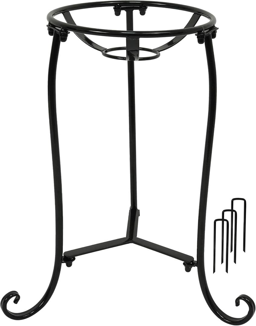 16" Tall Gazing Ball Stand for 10-12 inch Balls, Black Metal Gazing Globe Display Holder Stands for Outdoor Garden Clearance, 9" L x 9" W x 16" H