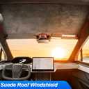 Windshield Glassroof Sunshade Compatible with Tesla Model X 2021-2026[No Gaps, Never Sag], Upgrade Soft Suede Glass Sunroof Sun Shade Foldable Heat Insulation Shield(Black)