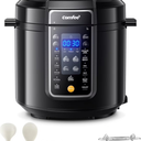 COMFEE Pressure Cooker 6 Quart with 13 Cooking Functions, Olla de Presion Non-Stick Pot Yogurt Maker Rice Cooker Slow Cooker Saut Steamer, Healthy Ceramic Inner Pot (Black)