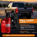 Tail Lights Assembly for Chevy Silverado 1500 2500HD 3500HD 2007-2013 Rear Brake Turn Signal Left Driver Side Taillights with Bulbs and Harness, Replaces 25958482 25877454 GM2800207