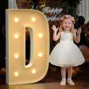 Mixifox 3FT Marquee Letters D, Large Light Up Letters 3 Feet Tall with Lights, Big Baby Letter for Baby Shower, Wedding, Engagement, Graduation, Birthday Party Decorations, Pre-Cut Foam Board Kit