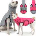 BEAUTYZOO 2-in-1 Reversible Dog Anxiety Vest  Calming Vest for Dogs, Turtleneck Anxiety Wrap for Dogs,Dog Calming Jacket for Fireworks Thunder Separation Vet Visits,Pet Hoodie for Small to Large Dogs (Rose)