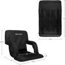 Home-Complete Stadium Seat Chair Bleacher Cushions with Padded Back Support, Armrests, 6 Reclining Positions and Portable Carry Straps, 2 - Pack