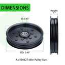 2 Pack AUC16698 Idler Pulley Replaces AM106627, AM121602 for John Deere Z520 Z465 Z445 Z425 Z245 Z225 X500 X320 X300 STX38 LX280 LT180 LT166 LT155 LT150 GT235 F725 F525 345 325 265 Tractors, A12 2xAM106627