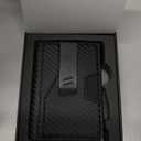 typecase Wallet for Men: Rfid-blocking with Money Clip Slim Leather Bifold ID Window Smart Pop Up Card Case Front Pocket Wallet with Gift Box (Carbon Fiber Black)