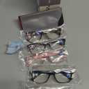 Henotin 4-Pack Blue Light Blocking Reading Glasses Women Men,Spring Hinge Computer Readers,Anti UV Ray Square Nerd Eyeglasses (Mixed Color, 1.50, Diopters) (Mixed Color)