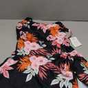 Eomenie One Piece Swimdress Swimsuits for Women Tummy Control Swim Dresses Skirt Bathing Suit (Medium, Black, Orange Plants)