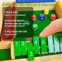 Engaging Wooden Games for Dementia Seniors - 4-Player Shut The Box Board Game for Memory Care & Cognitive Stimulation - Large Number Tiles, Fun Alzheimer's Activity for Adults & Family