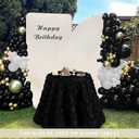 Fanqisi Black Table Cloths Satin Table Cover 50x80 Inches for Baby Shower Wedding Boys Birthday Party Table Decoration
