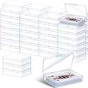 Vicenpal 80 Pcs Playing Card Box Clear Trading Card Case Storage Organizer for Bank Business Gaming, 3.86 x 2.91 x 0.94 Inch