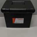 Pendaflex Portable File Box with File Rails, Simple Document Storage, File Bin for Home and Office, Hinged Lid with Double Latch Closure, Black, 3 Black Letter Size Hanging Folders Included (41742AMZ)