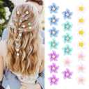20Pcs Flower Clips Purple Hair Accessories for Girls Rapunzel Hair Flowers floral hair pins Small Flower Hair Clips Braided Hair Clips Toddler Girl Hair Clips Flower Girl Wedding(Color)