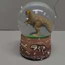 Elanze Designs T-Rex Tyrannosaurus Fossils Brown Paleontologist Bone Dig Skeleton Science STEM Footprints Museum 100MM Musical Glitter Dinosaur Snow Globe Plays Tune Born Free