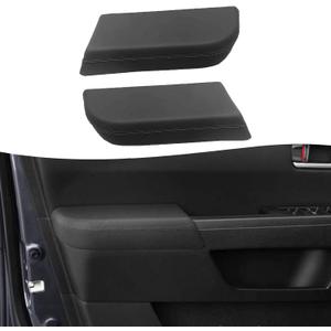 KBH Car Front Door Panel Armrest Cover Replacement for Honda Pilot 2009 2010 2011 2012 2013 2014 2015, Vinyl Leather Trim, 1 Pair, Black (Leather Part Only)