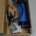 KRETLAW Grease Gun, 7000 PSI Heavy Duty Professional Pistol Grip Grease Gun Kit 14 OZ with Coupler, Double Grease Injector Needles, 18" & 2pc 12" Flex Hoses and Reinforced Glove