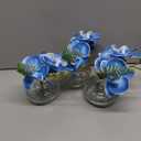 Oairse Blue Orchids Artificial Flowers Faux Orchids Arrangement in Clear Glass Vases Set of 3 Real Touch Phalaenopsis Orchid Flowers Small Fake Orchid Centerpiece for Dining Room Table