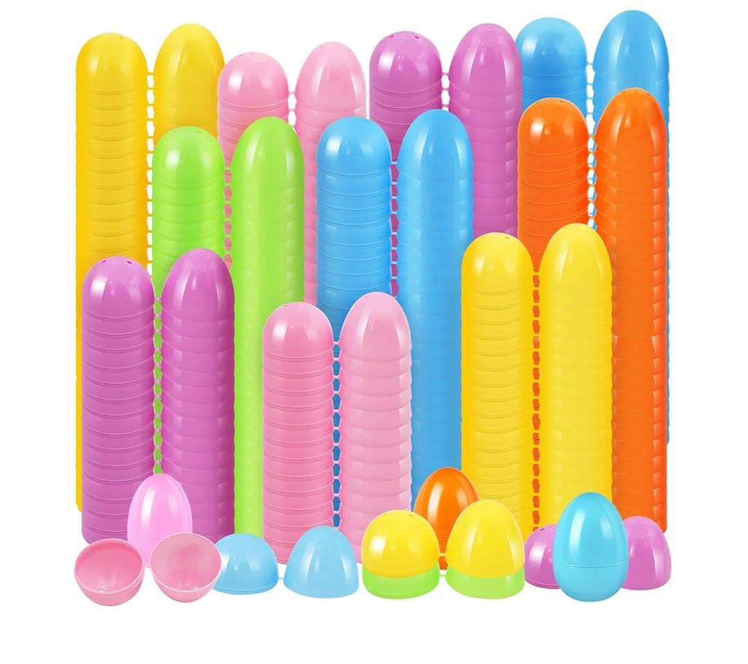 600 Pcs Easter Eggs, 2.3" Fillable Bright Colors Plastic Easter Eggs Empty for Easter Hunt, Easter Basket Stuffers, Party Favor, Classroom Prize Supplies