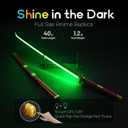 RENGENG Light Up Sword, 40 Inches Rechargeable Pre-Assembled Plastic Replica Anime Sword with Belt & Stand & Spinner