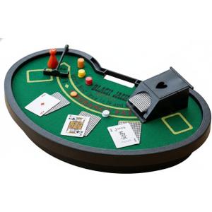 Mini Blackjack Table Game Set – Compact Tabletop Casino Game with 1" x 1.5" Mini Playing Cards, Portable Blackjack Table for Desk, Travel & Game Night