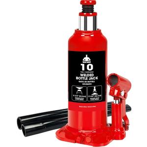 Jack Boss Bottle Jack 10 Ton (20,000 LBs) Hydraulic Car Jack, Fit for Auto Truck Repair and House Lift, Red