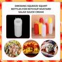 beyonday 3pcs Seasoning Squeeze Bottles, 3 Hole Ketchup Mustard Dressing Squeeze Squirt Bottles, Salad Sauce Condiment Cream Squeeze Bottles for Kitchen Restaurant Bakery(24oz, White)