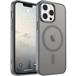 SUPFINE Magnetic for iPhone 12 Pro Max Case (Compatible with MagSafe) (Military Grade Drop Protection) Slim Translucent Matte Shockproof with Anti-Fingerprint Phone Case,Gray