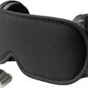 Ear Muffs Eye Mask for Sleeping Set Noise Reduction, Noise Cancelling Earmuffs 3D Light Blocking Sleep Mask Set (Black Eye Mask (Sponge Pad), 26in Band (Head Circumference: 22in to 24in)) (1 Count (Pack of 1))