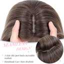 Molefi Hair Toppers for Women with Thinning Hair,18 Inch Long Layered Topper,Synthetic Wiglets Pieces For Women 6.5"x6.5"Large Base for Daily Use (Ombre Brown Blonde)