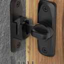 90/180 Degree Flip Barn Door Lock, Protect Privacy - Security Sliding Door Latch, Small Gate Latches Hardware for Barn, Garden, Bathroom, Cabinet, Window (Black-1PC)