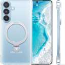 TORRAS for Samsung Galaxy S26 Case with Magnetic Stand, Non-Yellowing Fit for MagSafe Drop Protection Anti-Slip Grip Frameless Thin & Slim for Galaxy S26 Case Clear 6.3''