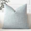 OTOSTAR Linen Throw Pillow Cover Set of 1 Decorative Square Pillowcases Cushion Covers 22x22 Inch for Home Decor Sofa Bedroom Car 55 x 55CM Blue Grey