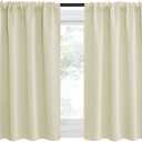 NICETOWN Kitchen Curtains, Short Blackout Curtains & Drapes, Small Window Draperies for Dining Room, Cupboard (Beige, 42 in x 36 in (W x L), Set of 2)