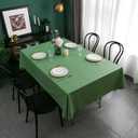 LIBERECOO Vinyl Tablecloth with Flannel Backing, Grass Green, Waterproof, Stain-Resistant, Easy-Clean Table Cover for Holiday, Dining, Kitchen, and Outdoor Use, 60" x 84" Rectangle
