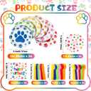 Gejoy 96pcs Dog Birthday Party Decorations Set Include Dog Print Plates Knives Forks Spoons Napkins Puppy Paw Tableware for Puppy Theme Party Supplies Kit(Bright Color)