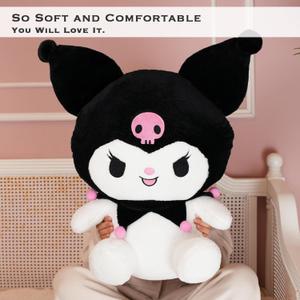 Juju Black Kawaii Plush (28 in) - Cute Stuffed Animal Kawaii Plushies - Peluche Big Stuffed Animals Plushie - Peluches Grandes Cute Plushies - Cool Stuff Plush - Plushy (Hpy)