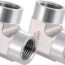 Stainless Steel Pipe Fitting 90 Degree Barstock Street Elbow 1/2" NPT Female x 1/2" NPT Female 2 Pack (Female  Female)