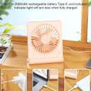 Small Desk Fan,Rechargeable USB Fan Battery Operated,Ultra Quiet, Strong Wind, 3 Speeds Travel Fans