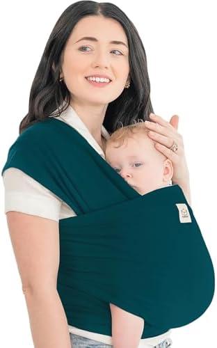 KeaBabies Baby Wrap Carrier - All in 1 Original Baby Carrier Newborn to Toddler Sling, Easy to Wear, Hands Free Bonding, Lightweight, Breathable Infant Wraps (Peacock Blue)