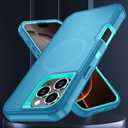 2 x SunStory Magnetic for iPhone 16 Pro Max Case with HD Screen Protector, Compatible with MagSafe, 3-Layer Full-Body Cover, 3 in 1 Hybrid Protective Case for iPhone 16 Pro Max 6.9",LakeSkyBlue