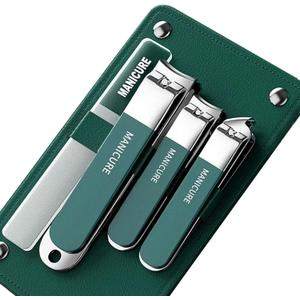 Nail Clippers Set 5PCS Ladies Stainless Steel Manicure Kit,Fingernails & Toenails Clippers (Green)