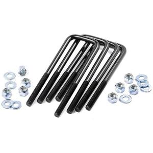 Rough Country Universal Square U-Bolt Kit - 3" W x 10" L (Inside), 9/16" Thread, Set of 4 Suspension U-Bolts