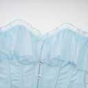 Corset Top for Women Renaissance Steampunk Bustier Top Sexy Lace Up Corset Top Festival Pirate Halloween Costume (Blue, M)