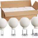 4 Pieces Glass Cupping Set Glass Silicone Cupping Cups Massage Vacuum Suction Cupping Cups for Body Face Leg Arm Back Shoulder Muscle and Joint Pain (White)