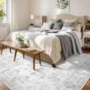Washable 810 Area Rug for Living Room, Vintage Floral Rug Soft Non Slip Stain Resistant Boho Carpet for Bedroom Dinning Room Kitchen Home Office Grey