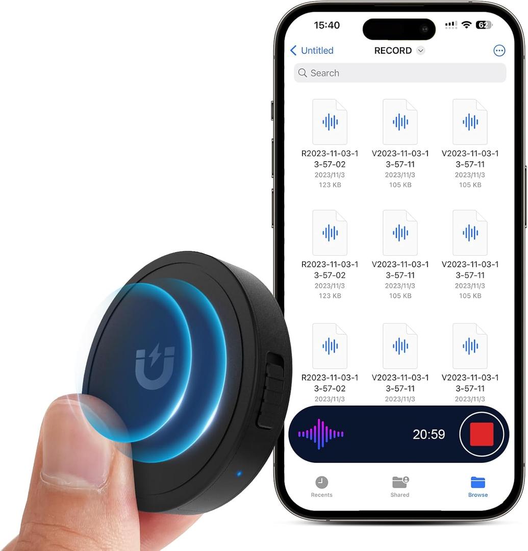 132G (9800 Hour) Voice Activated Recorder - Elasound Voice Recorder with AI-Intelligent Triple Noise Reduction, Portable Audio Recorder for Work, Lectures, Meetings100H Continuous Recording Device (Black)